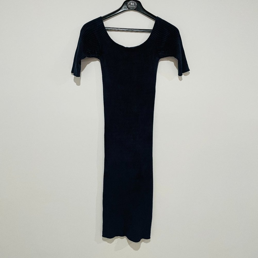 Helmut Lang Women's Blue Midi Tight Dress